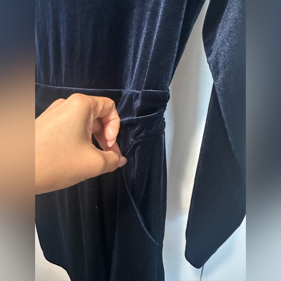 Boden Velvet Navy Blue Dress Size 8P - Picture 8 of 16